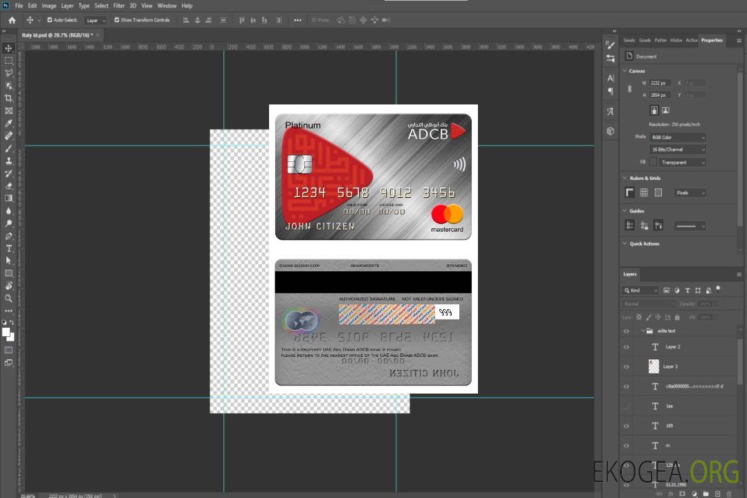 EAU Abu Dhabi ADCB banque mastercard platine template